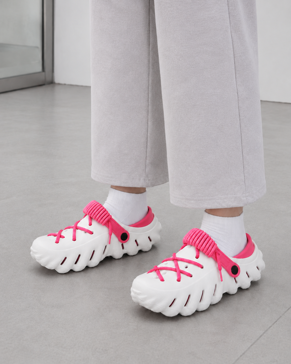 Bungee Clogs white-red