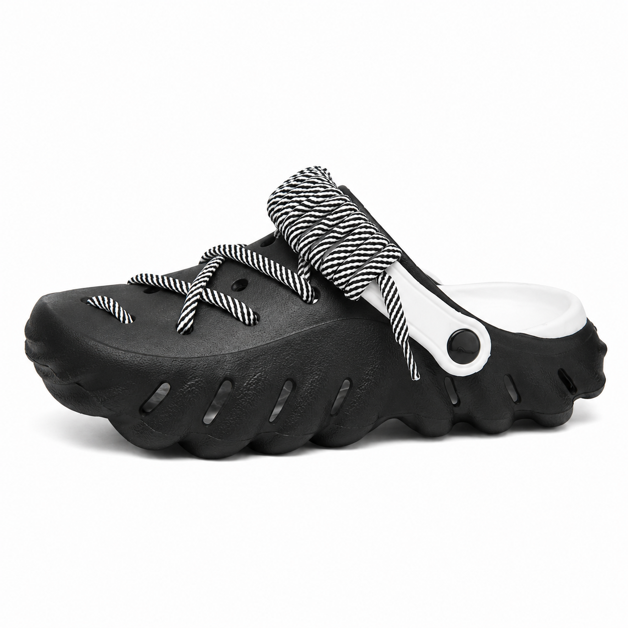 Bungee Clogs black-white