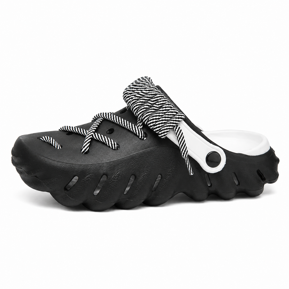 Bungee Clogs black-white