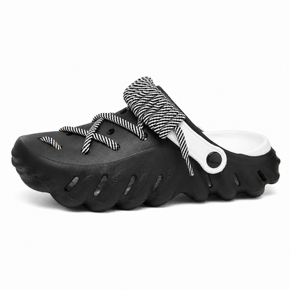 Bungee Clogs black-white