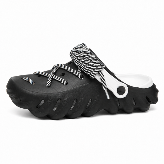 Bungee Clogs black-white