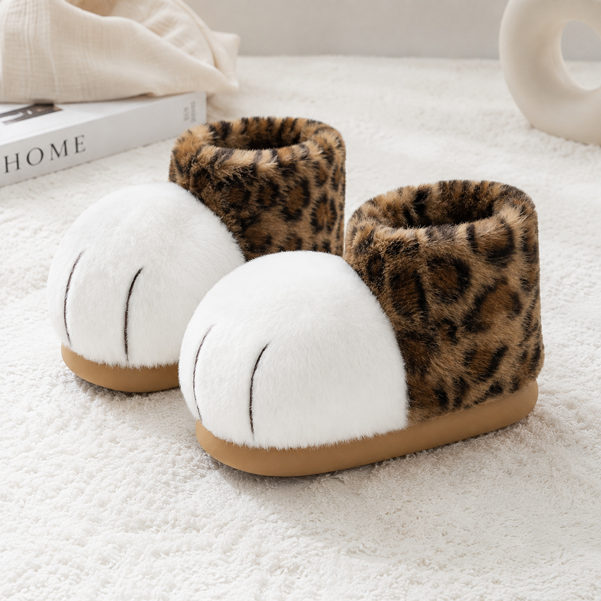 Brown-Leopard Fluffy Boots｜ファーシューズ | LUANA DAYS