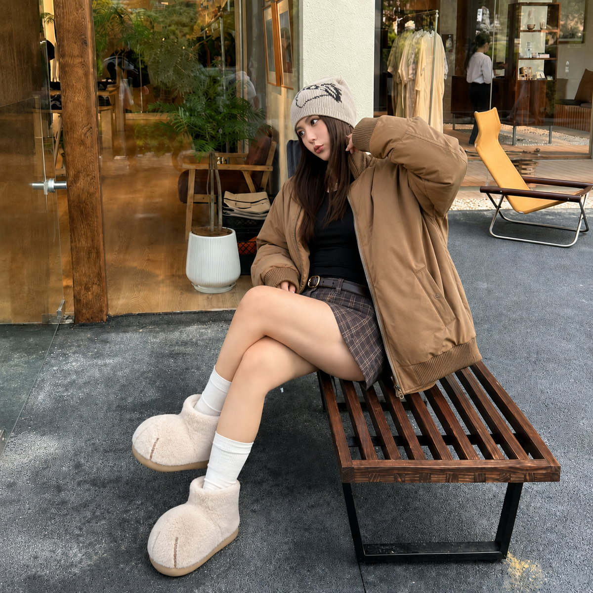 Fluffy Boots LATTE-CAT