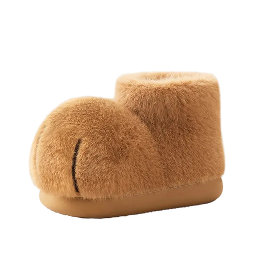 Caramel-Cat Fluffy Boots