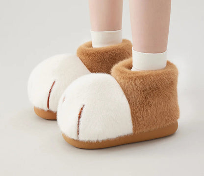 White-Cat Fluffy Boots