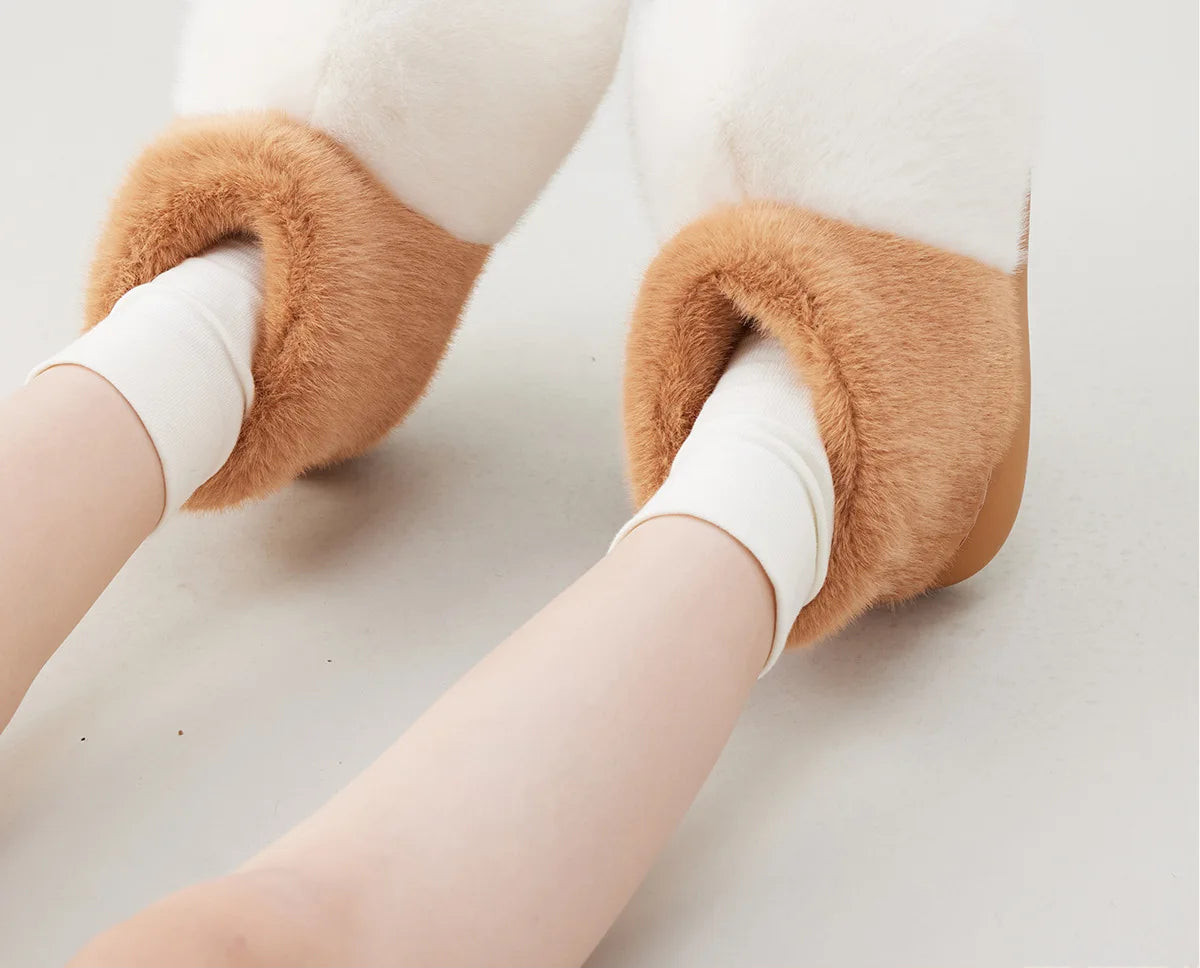 White-Cat Fluffy Boots