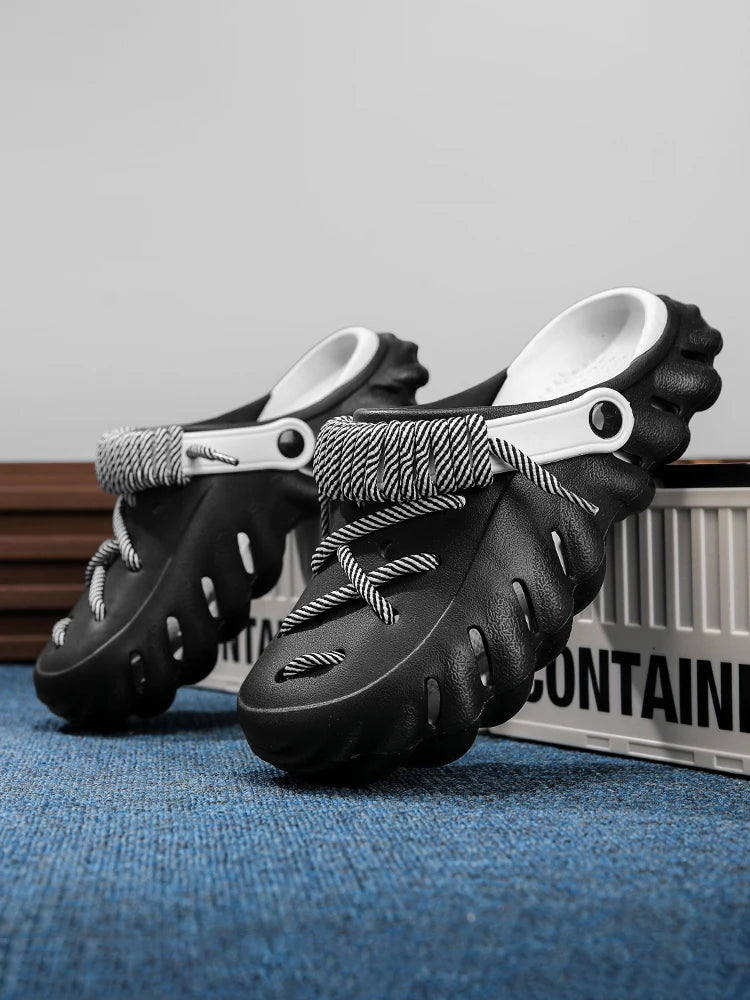 Bungee Clogs black-white