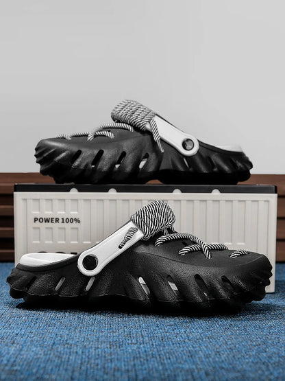 Bungee Clogs black-white