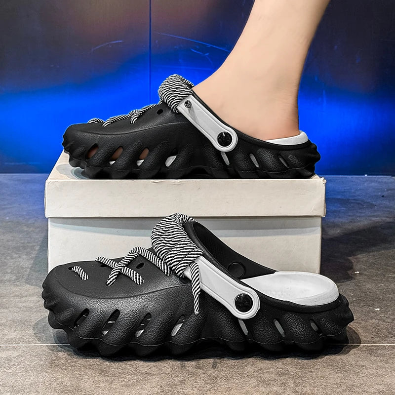 Bungee Clogs black-white